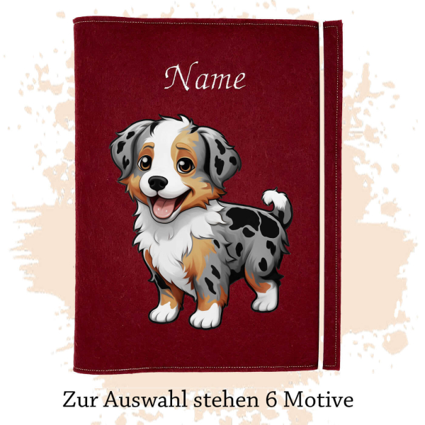 Tierpasshülle für Australian Shepherd blue merle ta
